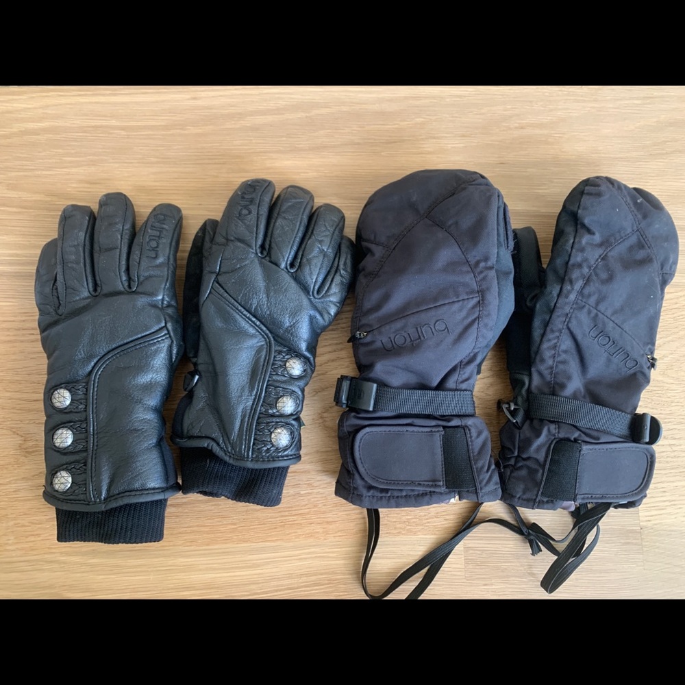 Two pairs of Burton ski and snowboard gloves